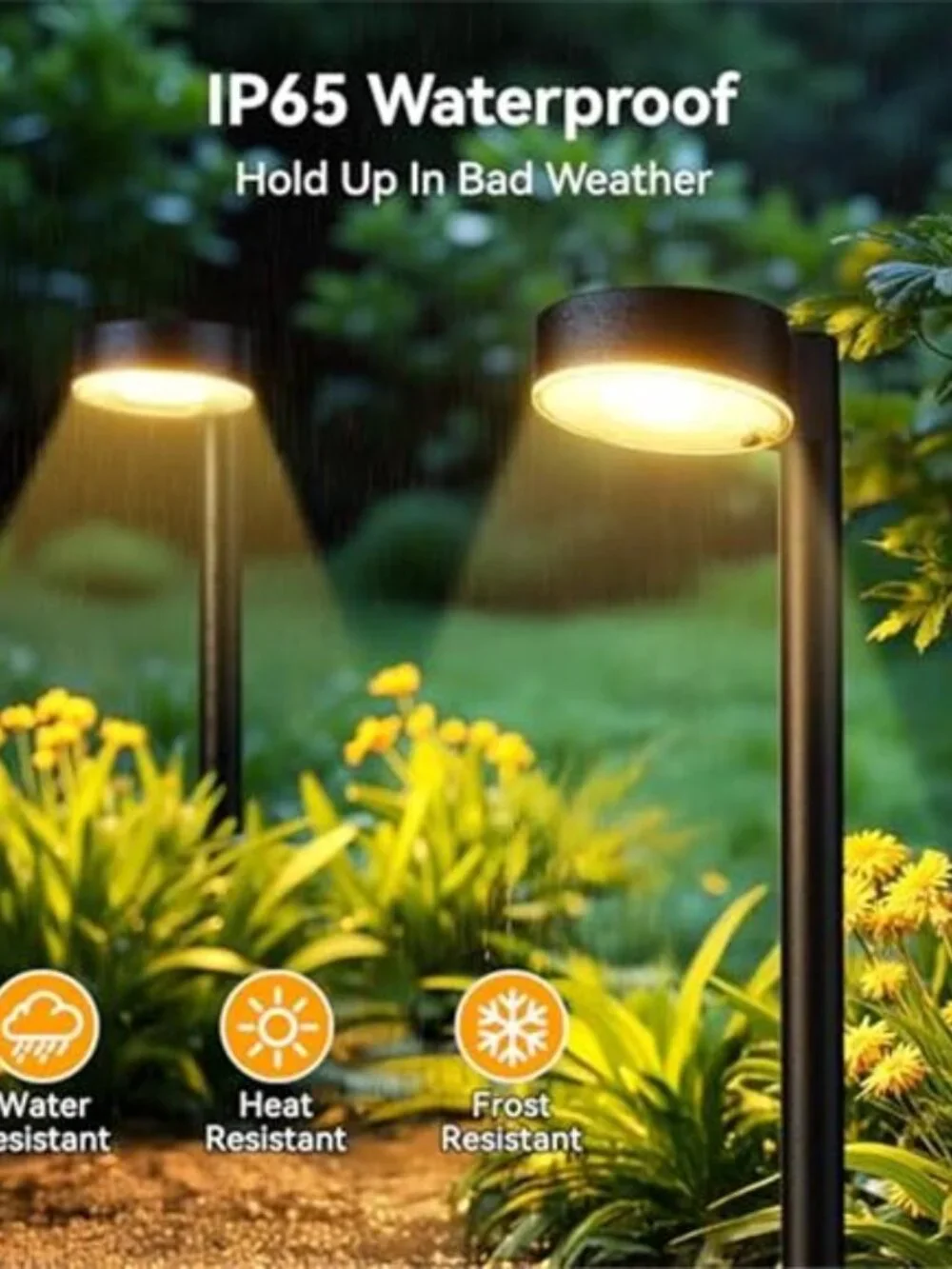 Solar Pathway Lights Outdoor Waterproof LED Garden Landscape Lights Warm White